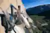 Kletterer Tommy Caldwell während der allersten Besteigung der Dawn Wall im Yosemite Park, Kalifornien