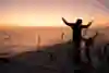 Team Brunel is stoked at sunset