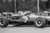 John Surtees drives his Cooper Maserati into Turn #11 at the US Grand Prix October 2, 1966 at Watkins Glens