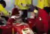 Barnard with Schumacher on his first Ferrari test