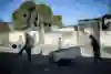 Children playing football in the streets
