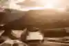 モナコ北部に昇る冬の太陽