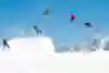 Freeskiers filming the new milennium look in Generations of Freeskiing