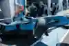 Pierre Gasly's Formula E Renault car after a crash during the race in New York City.