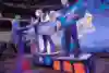 Winner Feliks Zemdegs gets congratulated by Rubik's Cube creator Erno Rubik.