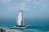 Luke Czepiela lands on the helipad of Burj Al Arab Hotel in Dubai