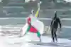 Chrigel Maurer after landing on the float during Red Bull X-Alps 2019 