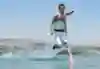 Polish Kite surfer Maciek Kozierski in the Sea of Galilee