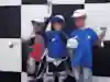 Collin Veijer at his 1st international podium at the RFME minibike BZM Cup