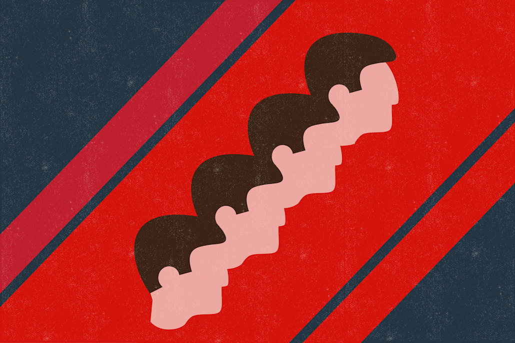 An illustration of synth-pop legends Kraftwerk.