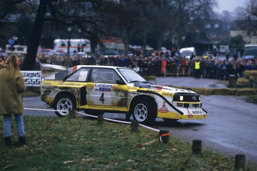 Audi S1 Quattro Audi Sport Quattro E2 de 1985 pilotado por Walter Röhrl en el Rally de Lombardía.