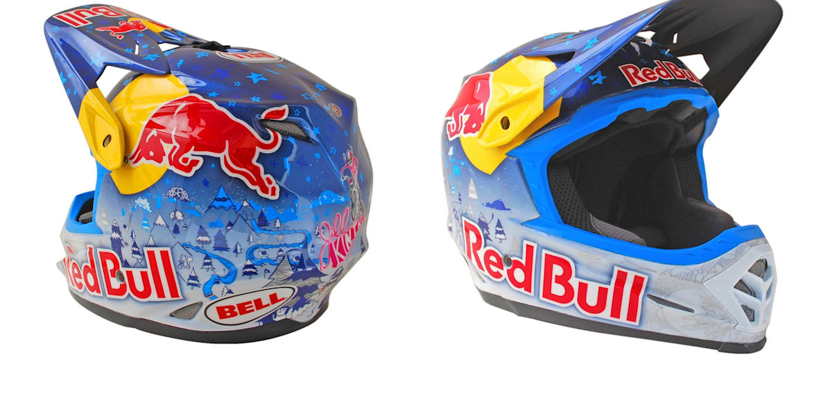 Red Bull Helmets 6 custom sprayed Red Bull Helmets