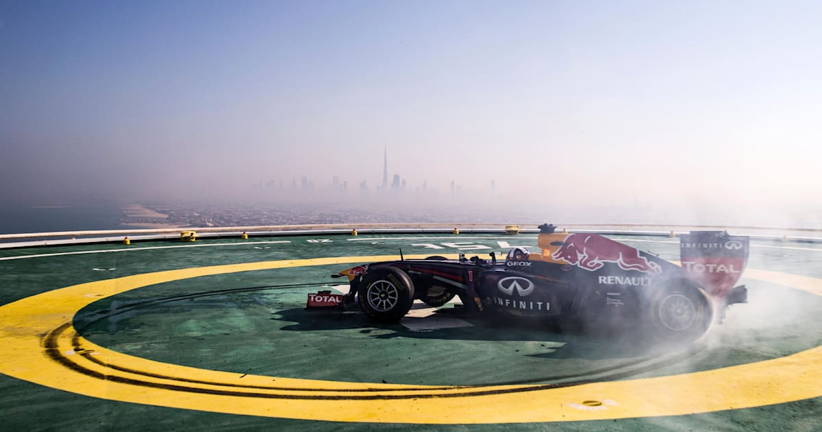 Infiniti Red Bull Racing car on Burj Al Arab
