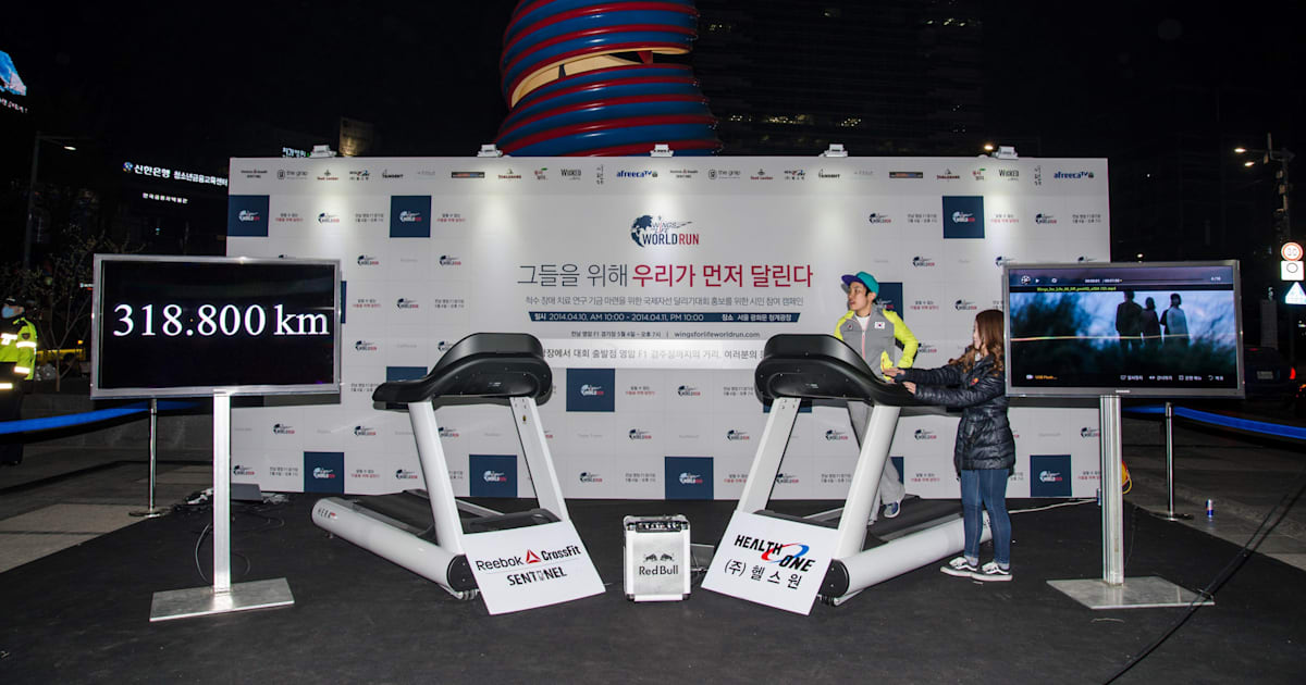 ‘윙스포라이프 월드런 2014’ 35.5시간 318.8km 러닝머신 릴레이 완주를 해내다