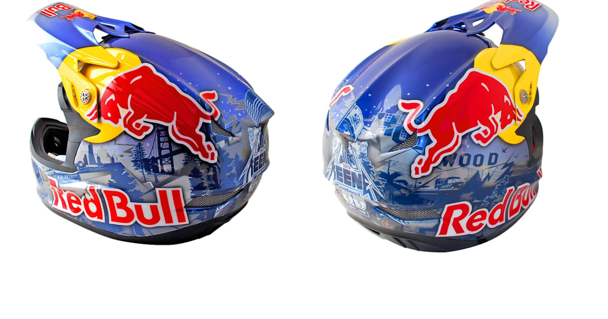 Red Bull Helmets 6 custom sprayed Red Bull Helmets