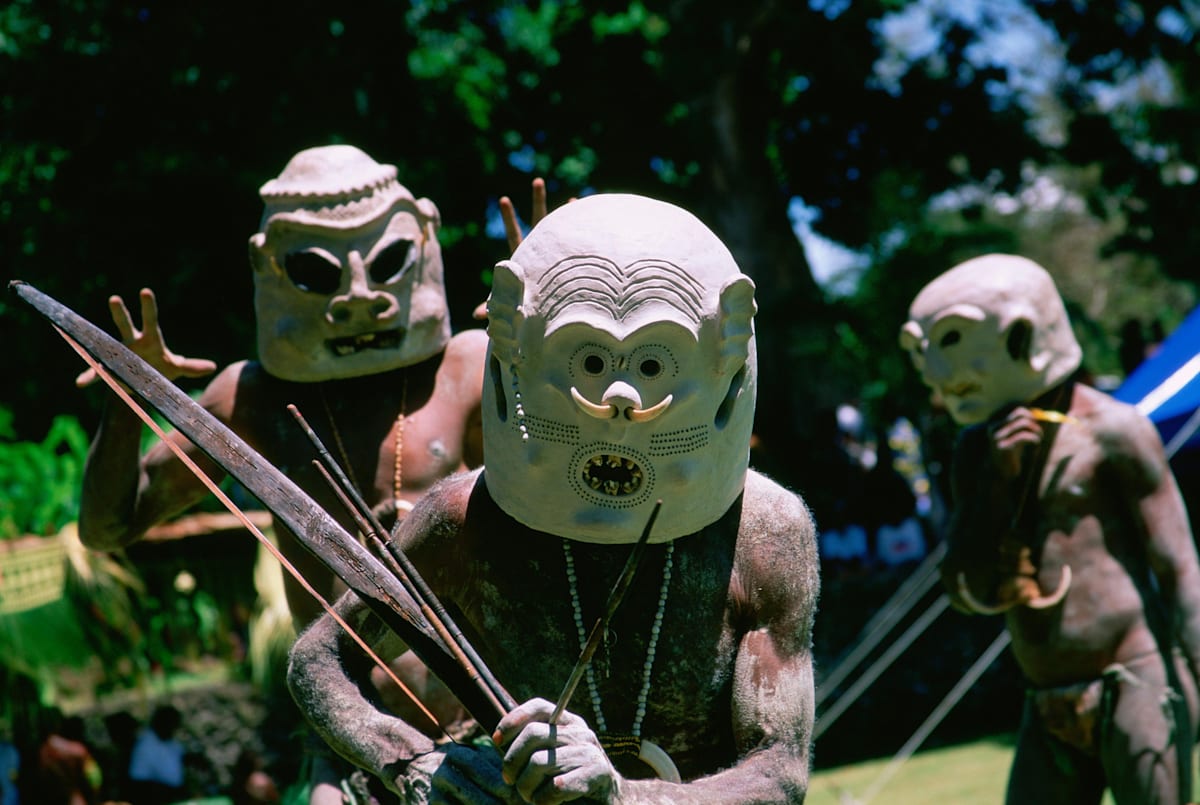 Asaro mud men in Papua New Guinea