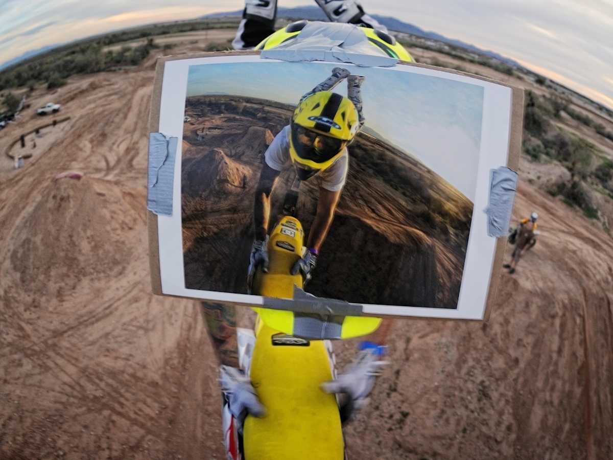 There are two riders in this picture. Sort of...
