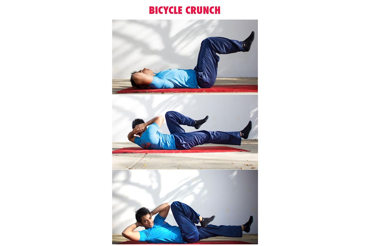Slow bicycle crunch