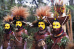 A group of Huli wigmen in Papa New Guinea