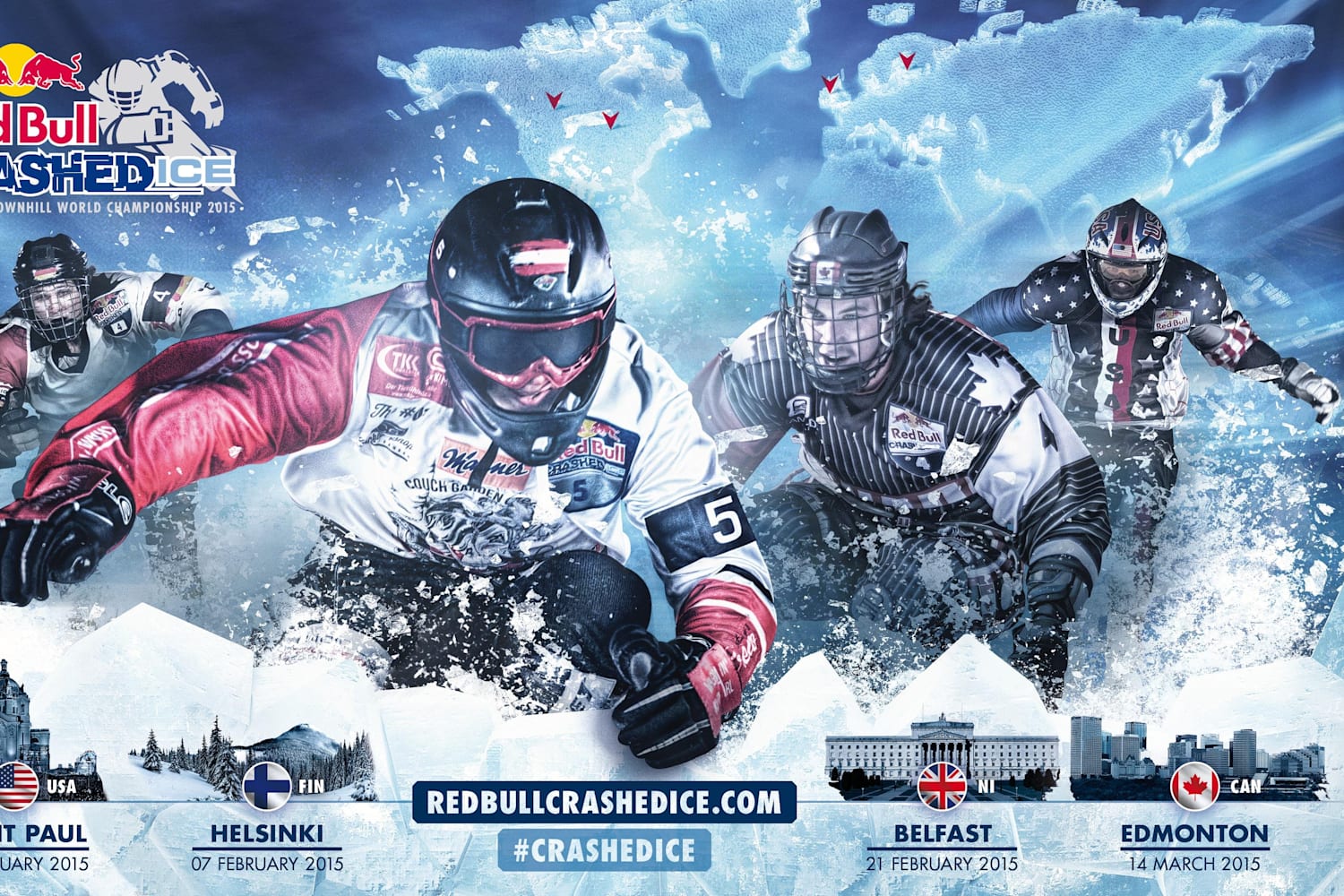 Red Bull Crashed Ice Sturzflug im Eiskanal