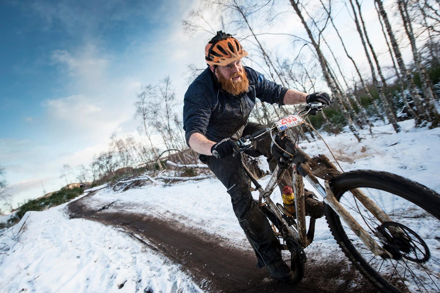 winter mountain biking