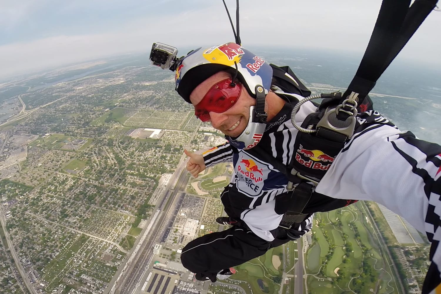 Red Bull Air Force Pilots Skydive Into Indy 500