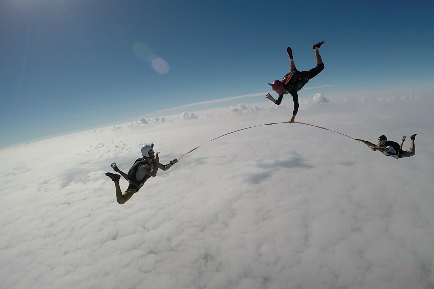 Slacklining while Skydiving These guys did it