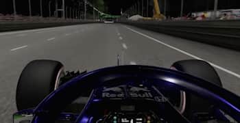Brendon Hartley laps a simulation of the Marina Bay Circuit in Singapore.