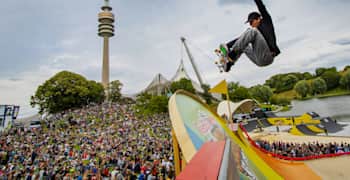 Action from Red Bull Roller Coaster at Munich Mash 2018.
