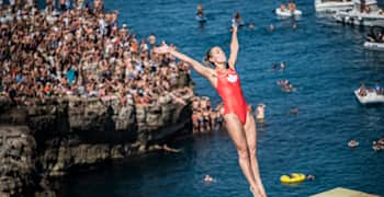 Lysanne Richard of Canada dives in Polignano a Mare, Italy