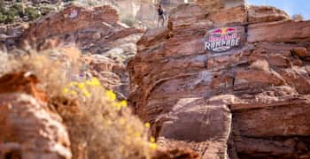 An image of an MTB rider at Red Bull Rampage