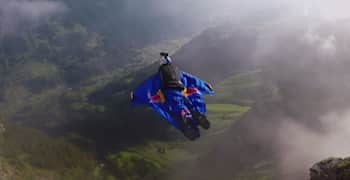 Wingsuit flying in Switzerland in Miles Above.