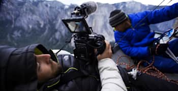 Behind the scenes of The Dawn Wall climbing movie.