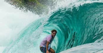 Australian surfer Ozzie Wright gets barrelled