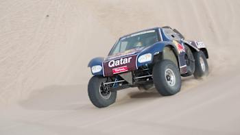 The Qatar Red Bull Rally Team's buggy