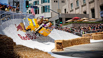 Event participant at the Red Bull Soapbox race in Los Angeles.