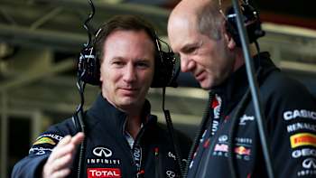 Christian Horner with Adrian Newey in Barcelona