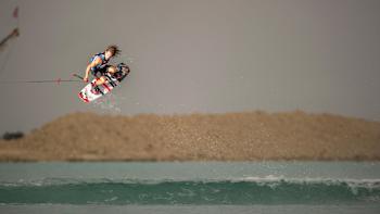 Raph Derome en wakeboard à Tampa en Floride au Red Bull Wake Open 2013.