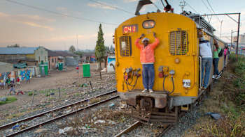 A train ride through a South African township