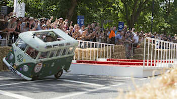 Red Bull Soapbox Race UK 2013: Hippie Split Camper Van.