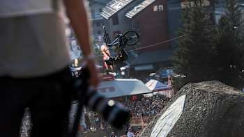 Mitch Chubey throws a barspin flip