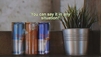 A photo of a Spanish teacher delivering a tutorial on how to deliver a killer rap battle insult ahead of the Red Bull Batalla de los Gallos International Final.