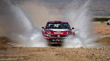 The Volkswagen GTI at one stage of the Rally