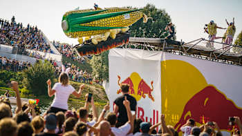 FLUG-MAISTER perform during the Red Bull Flugtag 2021