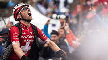 Mathias Fluckiger performs at UCI XCO World Cup in Pal Arinsal, Andorra on August 27, 2023