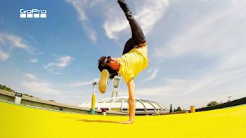 B-Boy Arthur Cadre shows off his double-jointed dance moves.