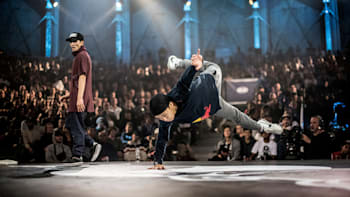 An image of two breakers in action during Red Bull BC One.