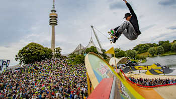 Action from Red Bull Roller Coaster at Munich Mash 2018.