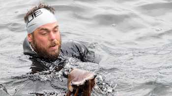 Swimmer Ross Edgley in the Great British Swim.