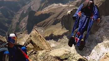 The Miles Above crew BASE jump from high up on Mont Blanc.